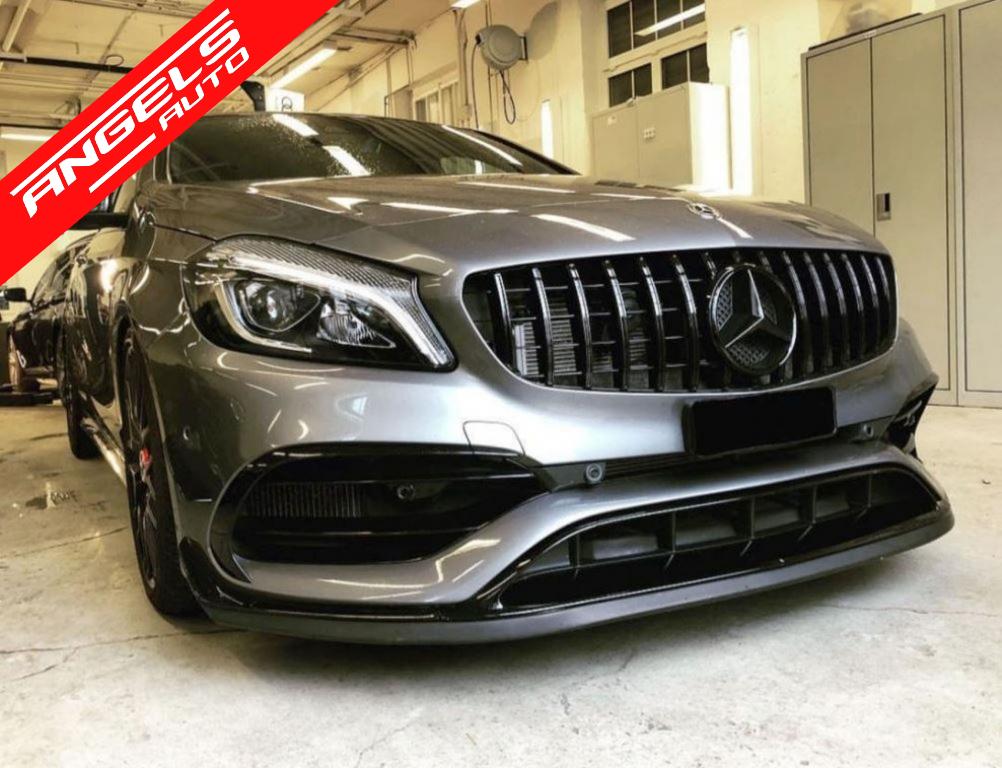 Grila compatibila cu Mercedes CLA W117 (2013-2018) Panamericana Design Negru Lucios - imagine 3