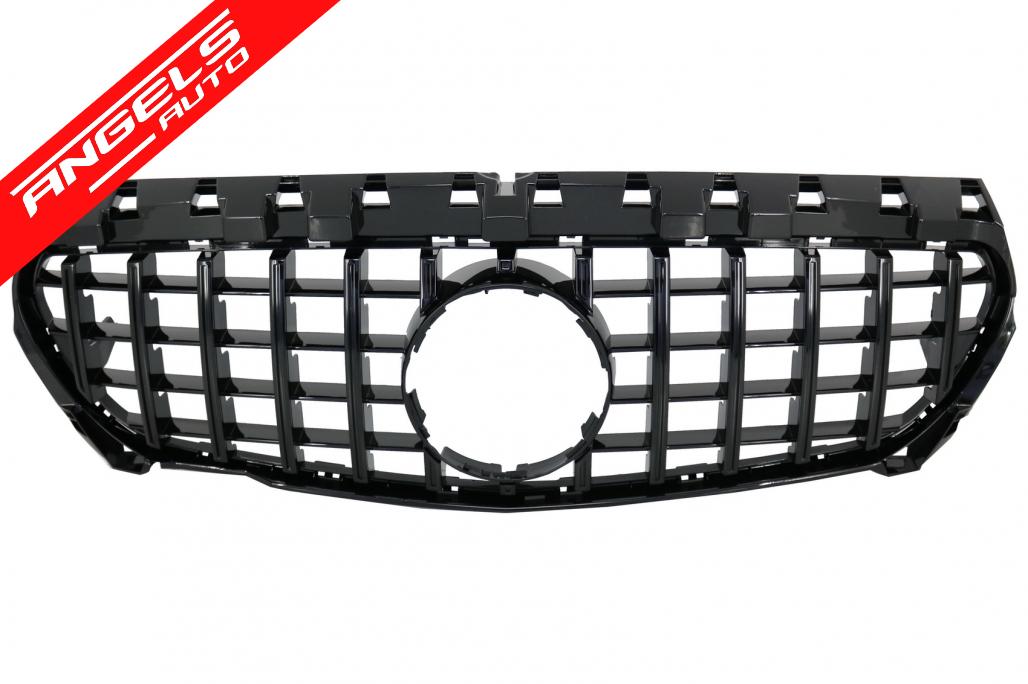 Grila compatibila cu Mercedes CLA W117 (2013-2018) Panamericana Design Negru Lucios - imagine 2