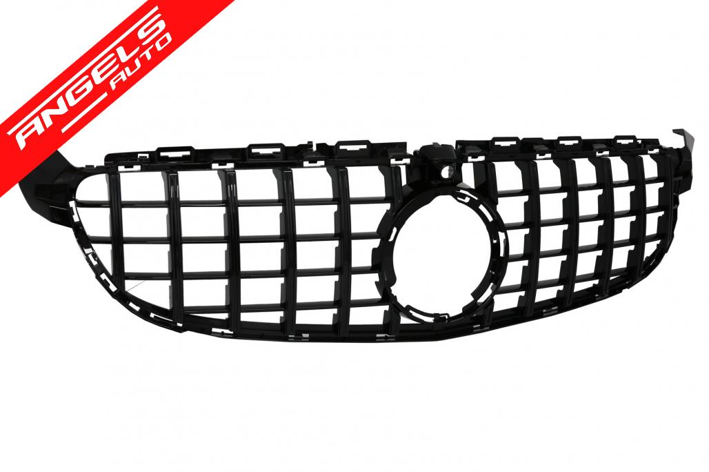Grila compatibila cu Mercedes C-Class W205 (2014-2018) GT-R Design Negru Lucios