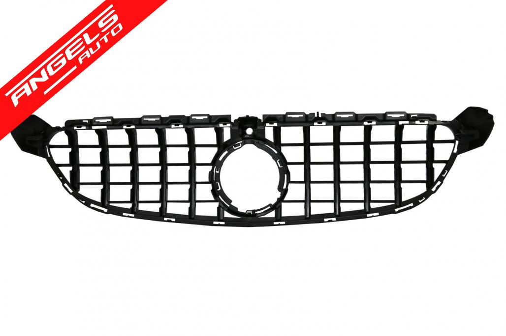 Grila compatibila cu Mercedes C-Class W205 (2014-2018) GT-R Design Negru Lucios - imagine 3