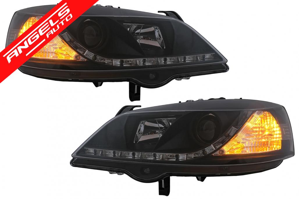 Faruri LED DRL compatibile cu Opel Astra G (09.1997-02.2004) Negru - imagine 3