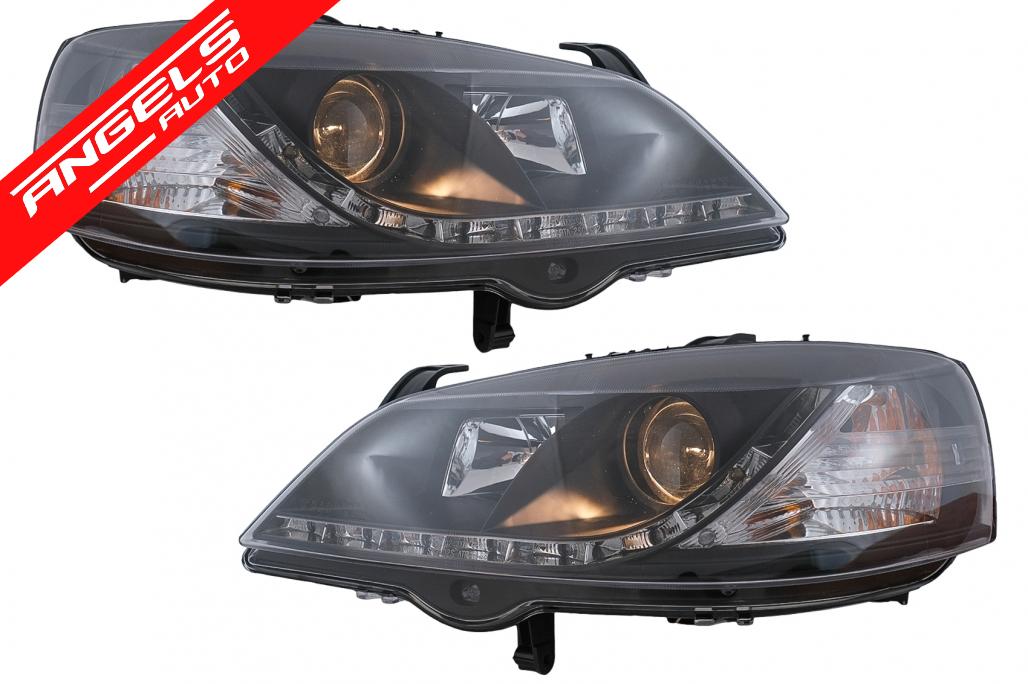 Faruri LED DRL compatibile cu Opel Astra G (09.1997-02.2004) Negru - imagine 2