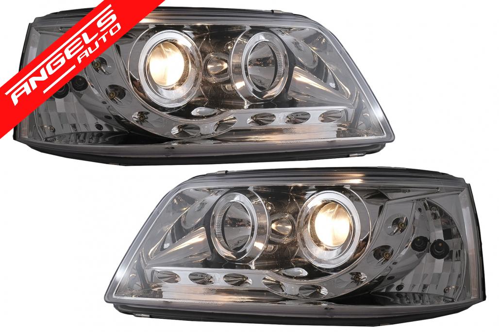 Faruri LED DRL compatibile cu VW Transporter T5 (04.2003-08.2009) Crom - imagine 6