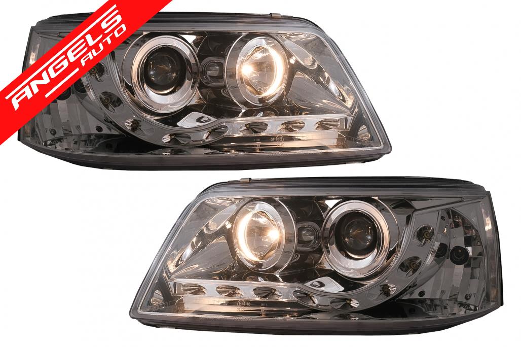 Faruri LED DRL compatibile cu VW Transporter T5 (04.2003-08.2009) Crom - imagine 3