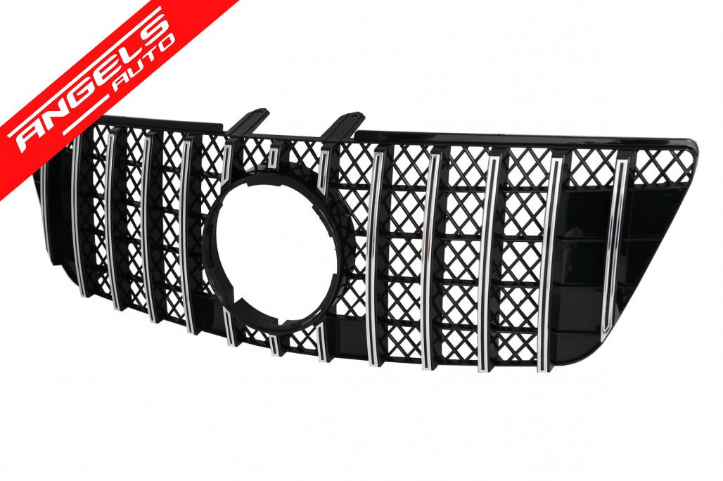 Grila Centrala compatibila cu Mercedes ML W164 (07.2008-2011) Negru Crom GTR Look - imagine 4