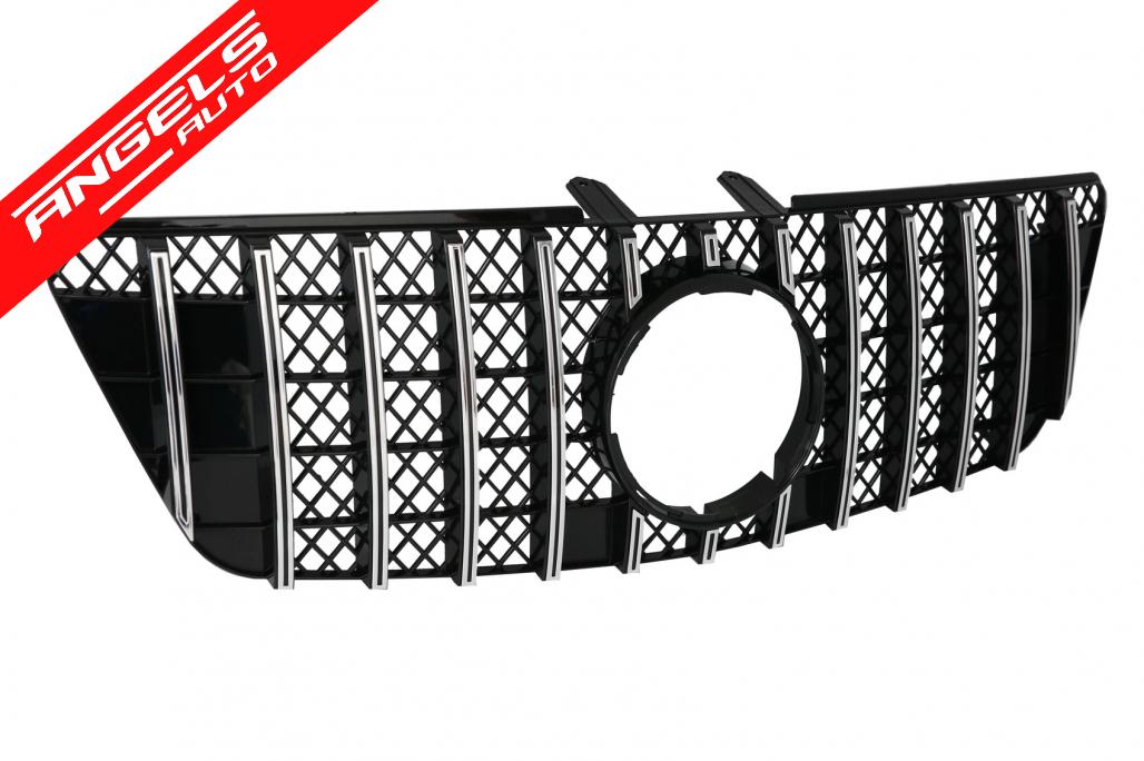 Grila Centrala compatibila cu Mercedes ML W164 (07.2008-2011) Negru Crom GTR Look - imagine 2
