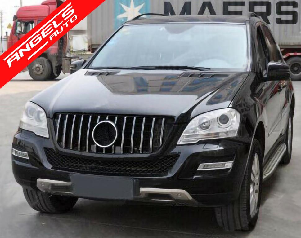Grila Centrala compatibila cu Mercedes ML W164 (07.2008-2011) Negru Crom GTR Look - imagine 7