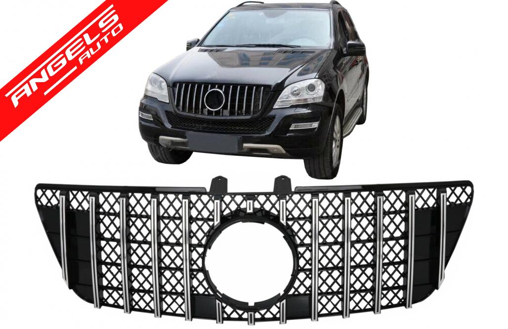 Grila Centrala compatibila cu Mercedes ML W164 (07.2008-2011) Negru Crom GTR Look - imagine 8