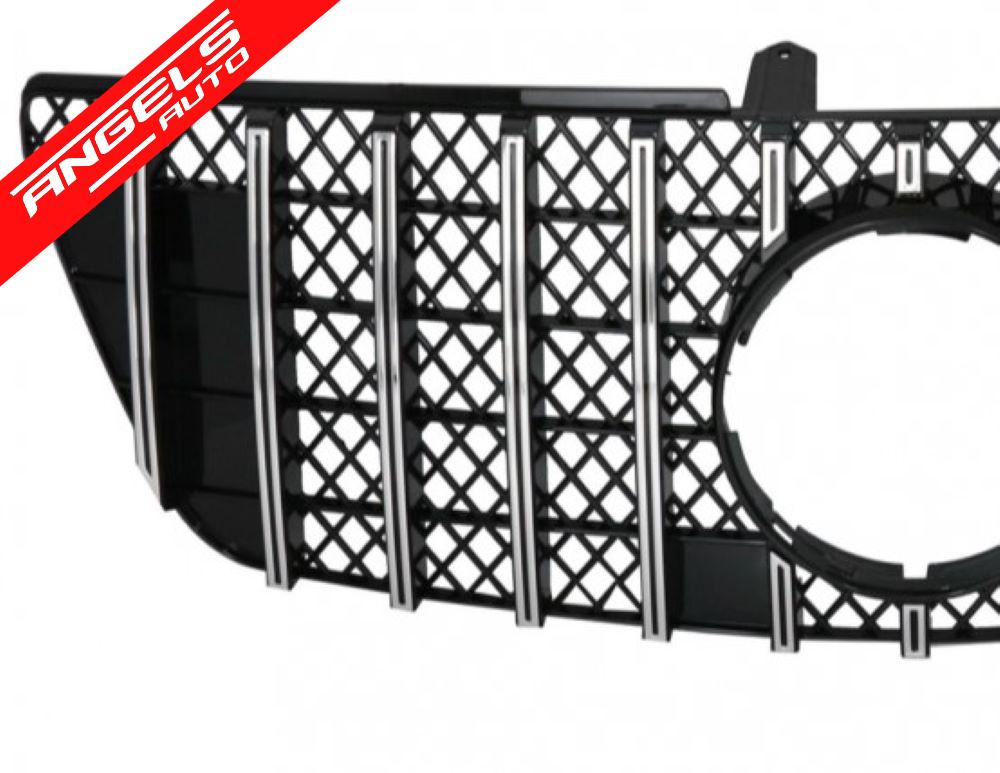 Grila Centrala compatibila cu Mercedes ML W164 (07.2008-2011) Negru Crom GTR Look - imagine 6