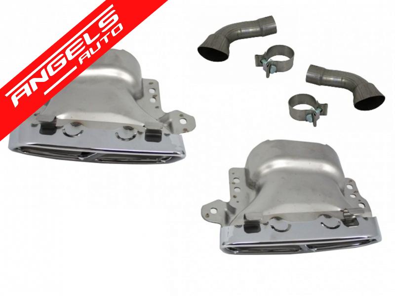 Difuzor Bara Spate Ornamente sistem de evacuare compatibil cu Mercedes CLA W117 CROM - imagine 3