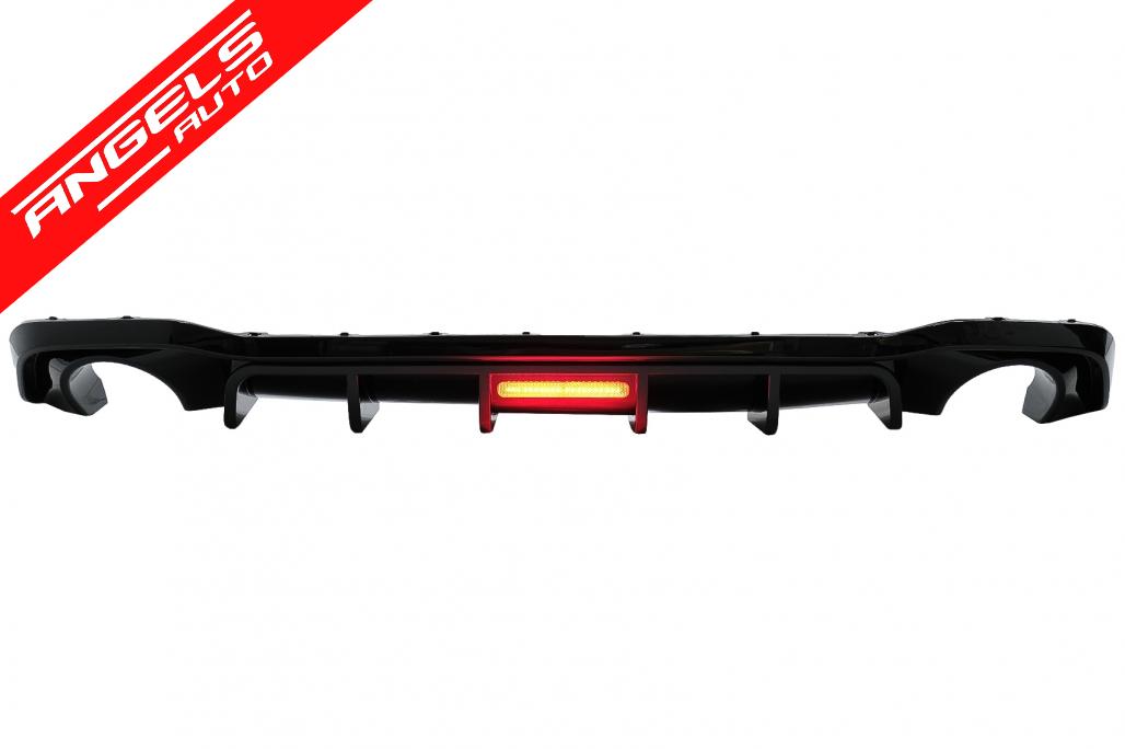 Difuzor Bara Spate compatibil cu VW compatibil cu Golf 8 Hatchback Mk8 MQB (2020-Up) Negru Lucios