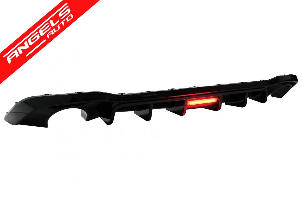Difuzor Bara Spate compatibil cu VW compatibil cu Golf 8 Hatchback Mk8 MQB (2020-Up) Negru Lucios - imagine 5
