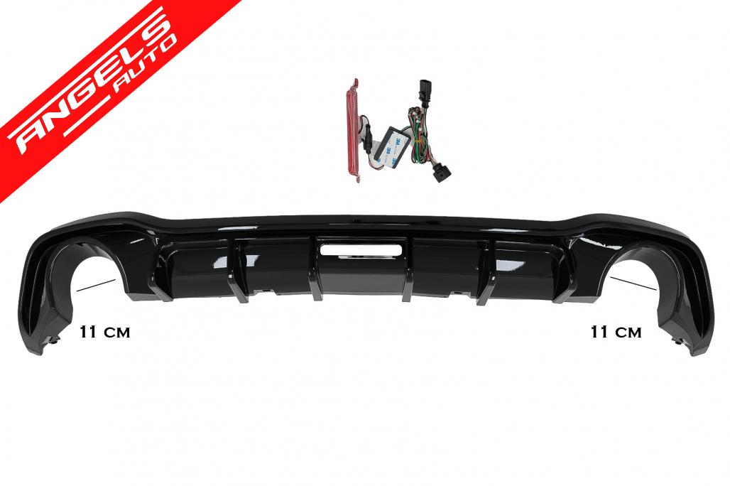 Difuzor Bara Spate compatibil cu VW compatibil cu Golf 8 Hatchback Mk8 MQB (2020-Up) Negru Lucios - imagine 6