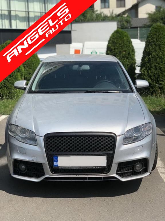 Bara Fata cu Grila Centrala compatibila cu Audi A4 B7 (2004-2008) RS4 Look Negru - imagine 6