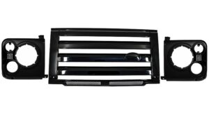 Grilă centrală și capace faruri compatibila cu Land Rover Defender (90-16) Negru