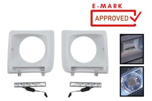 Carcasa faruri LED DRL compatibila cu Mercedes G-Class W463 (02-18) G65 Design Crom