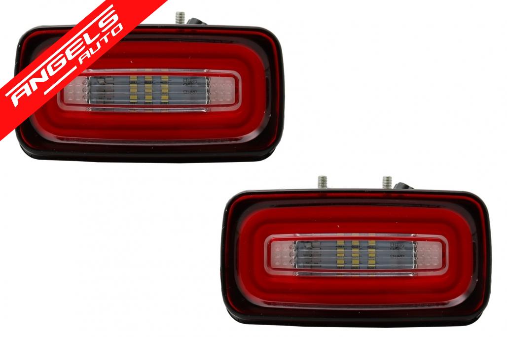 Proiectoare LED Bara Spate compatibile cu Mercedes W463 (1989-2015) Rosu Transparent