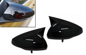 Capace Oglinzi compatibile cu VW Polo Hatchback AW MK6 (2017-2020) Negru Lucios