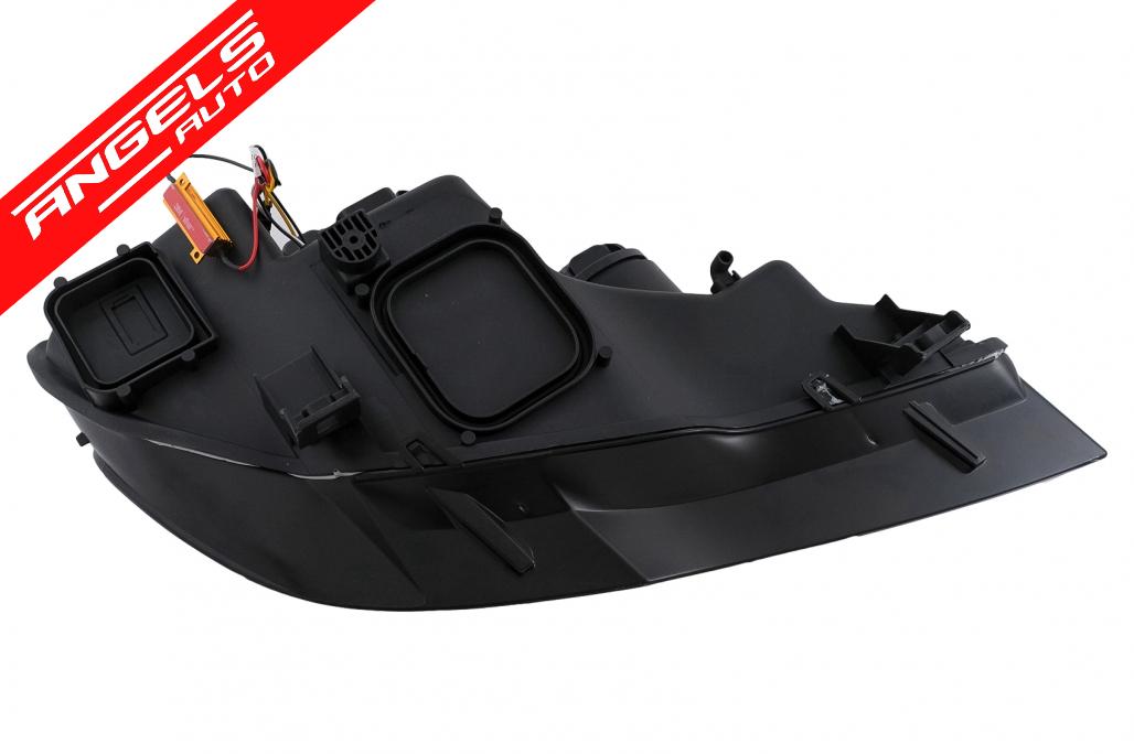 Faruri Tube Light LED DRL Angel Eyes compatibile cu BMW X5 E70 (2007-2013) Negru - imagine 7