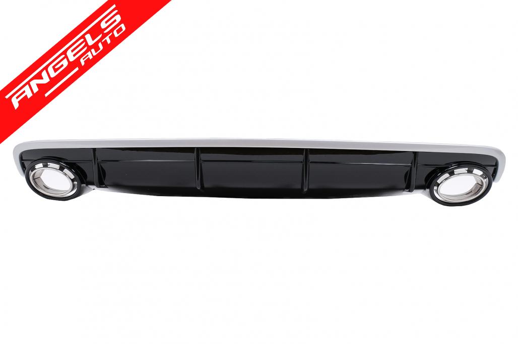 Difuzor Bara Spate Evacuare Dubla compatibil cu Audi Q7 4M (2015-2019) Bara S-Line
