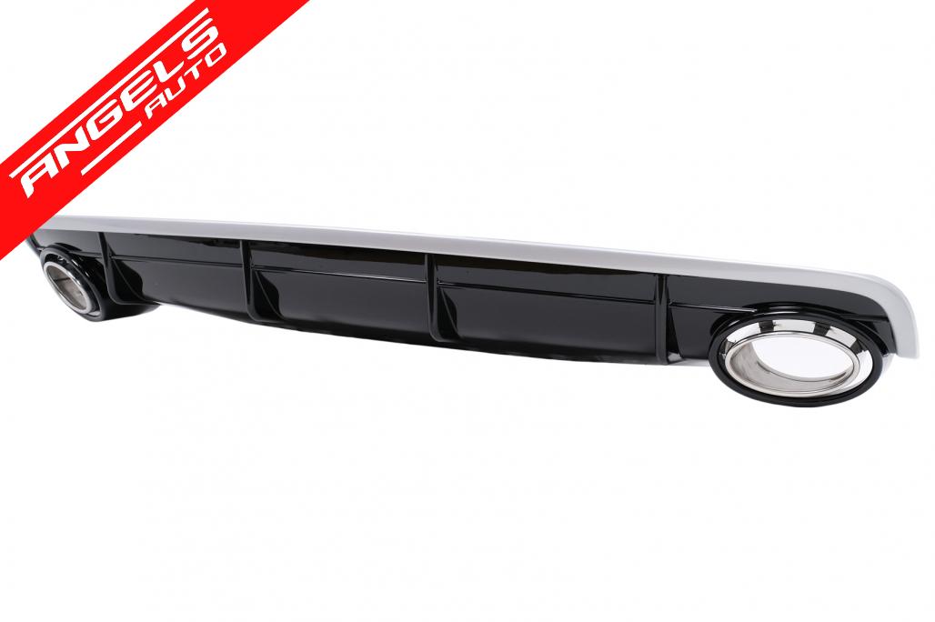 Difuzor Bara Spate Evacuare Dubla compatibil cu Audi Q7 4M (2015-2019) Bara S-Line - imagine 2