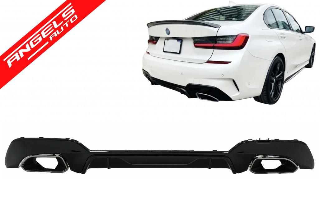 Difuzor Bara Spate cu Tobe Crom compatibil cu BMW Seria 3 G20 G28 Sedan (2018-2022) - imagine 8
