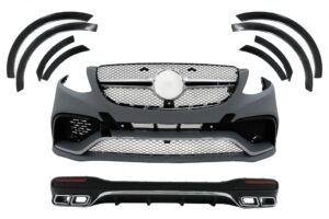 Pachet Exterior compatibil cu Mercedes GLE W166 SUV (2015-2018) Negru Crom