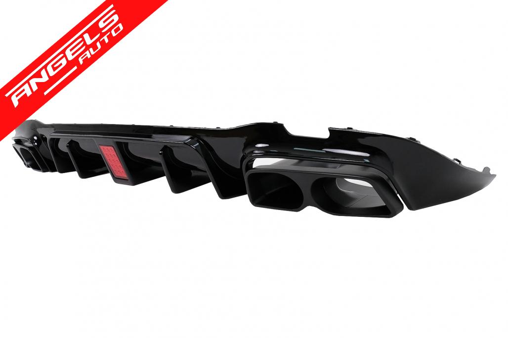 Difuzor Bara Spate compatibil cu Mercedes E-Class W213 (2016-2019) B-Design Negru Lucios - imagine 3