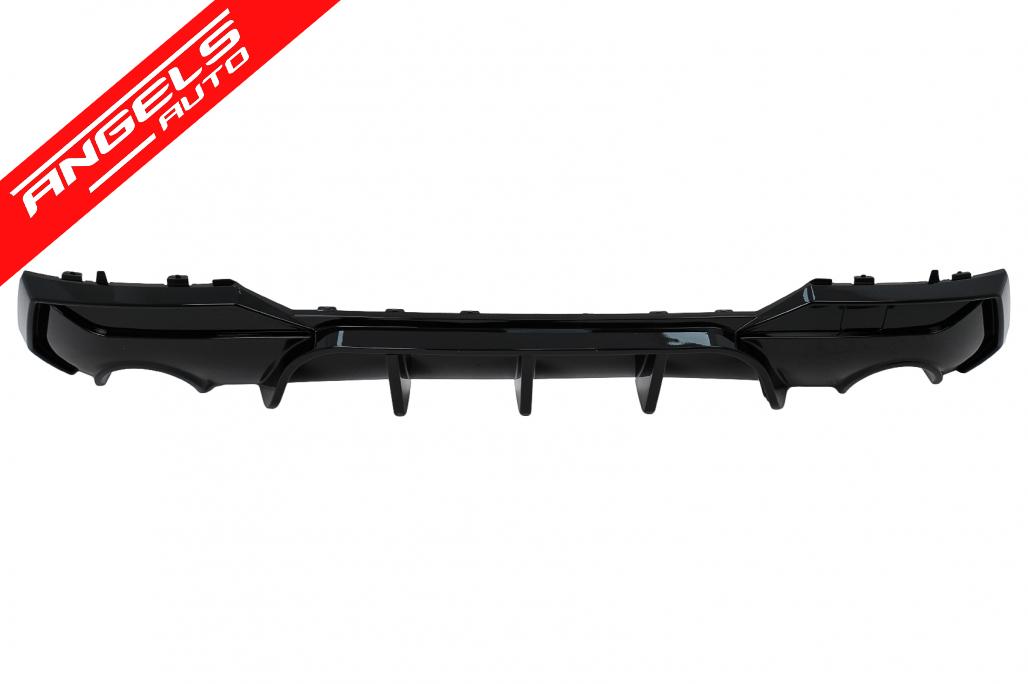 Difuzor Bara Spate compatibil cu BMW Seria 4 G22 G23 M Sport (2020-up) Negru Lucios - imagine 3