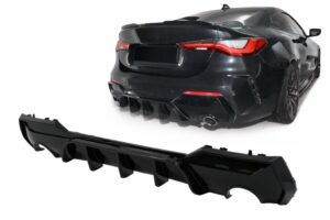 Difuzor Bara Spate compatibil cu BMW Seria 4 G22 G23 M Sport (2020-up) Negru Lucios