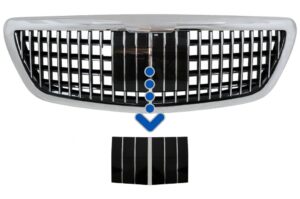 Capac Distronic Grila Centrala compatibil cu Mercedes S-Class W222 X222 (2014-up) Vertical Crom