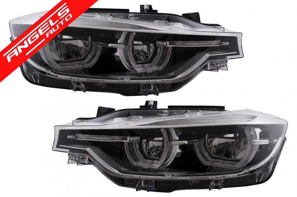 Faruri Full LED Angel Eyes compatibile cu BMW Seria 3 F30 F31 Sedan Touring (2011-up)
