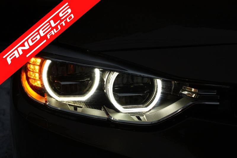 Faruri Full LED Angel Eyes compatibile cu BMW Seria 3 F30 F31 Sedan Touring (2011-up) - imagine 5