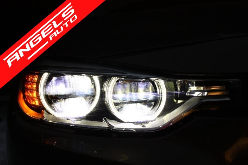 Faruri Full LED Angel Eyes compatibile cu BMW Seria 3 F30 F31 Sedan Touring (2011-up) - imagine 6