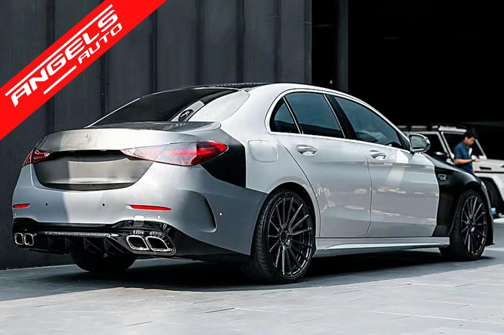 Pachet Exterior compatibil cu Mercedes C-Class W205 Sedan (2018-2022) Conversie la W206 C63 - imagine 32