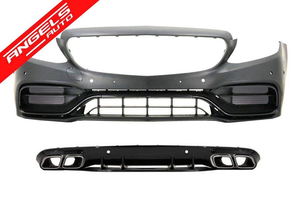 Bara Fata cu Difuzor Spate compatibila cu Mercedes C-Class A205 C205 Coupe (2014-2019) C63