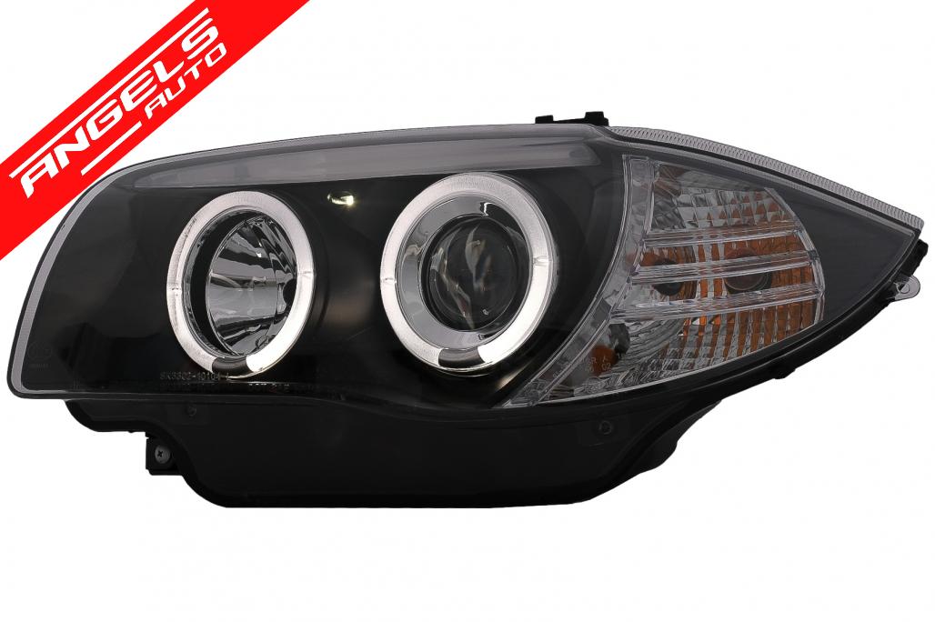 Faruri Angel Eyes compatibile cu BMW Seria 1 E81 E82 E87 E88 (2004-2011) Negru - imagine 2