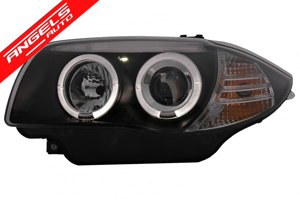 Faruri Angel Eyes compatibile cu BMW Seria 1 E81 E82 E87 E88 (2004-2011) Negru - imagine 3