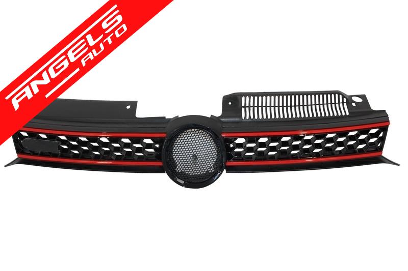 Grila Centrala si Faruri LED LHD compatibila cu VW compatibila cu Golf 6 VI 2008-2012 GTI Design - imagine 2