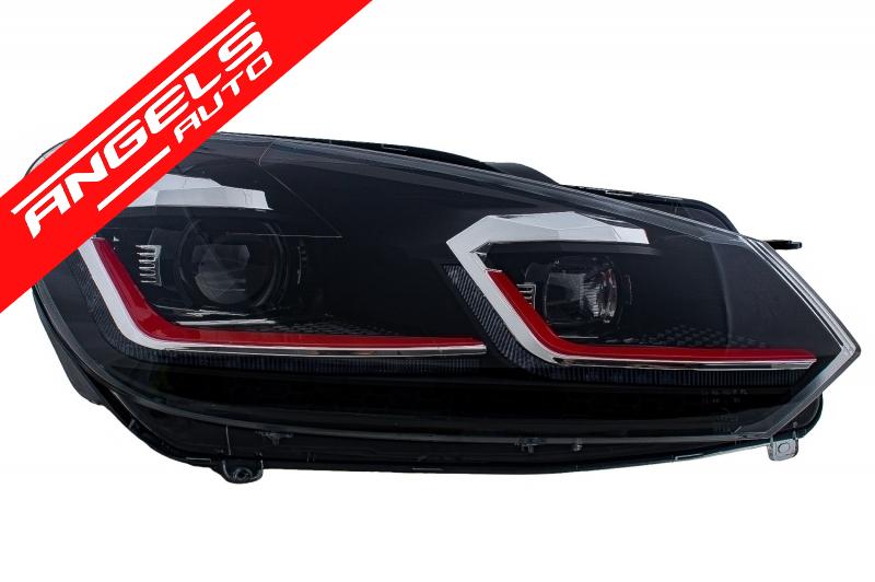 Grila Centrala si Faruri LED LHD compatibila cu VW compatibila cu Golf 6 VI 2008-2012 GTI Design - imagine 6