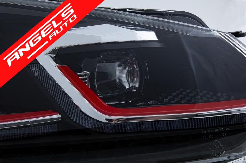 Grila Centrala si Faruri LED LHD compatibila cu VW compatibila cu Golf 6 VI 2008-2012 GTI Design - imagine 7