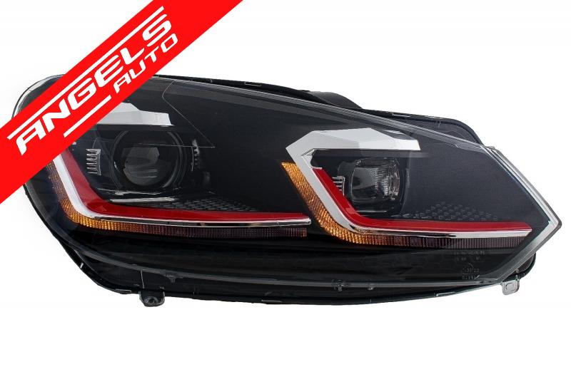 Grila Centrala si Faruri LED LHD compatibila cu VW compatibila cu Golf 6 VI 2008-2012 GTI Design - imagine 8