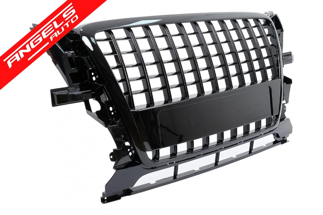 Grila Bara Fata compatibila cu Audi Q5 8R (2008-2011) Negru Lucios - imagine 3