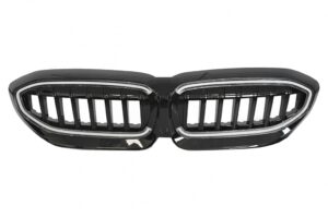 Grila Centrala cu LED compatibila cu BMW Seria 3 G20 Sedan G21 Touring (2019-2022) Negru Lucios