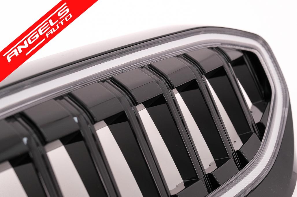 Grila Centrala cu LED compatibila cu BMW Seria 3 G20 Sedan G21 Touring (2019-2022) Negru Lucios - imagine 5