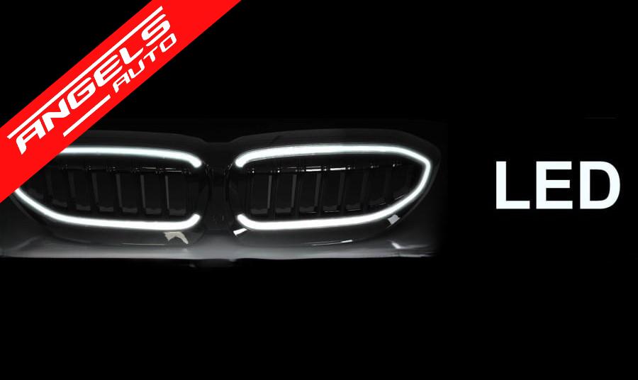 Grila Centrala cu LED compatibila cu BMW Seria 3 G20 Sedan G21 Touring (2019-2022) Negru Lucios - imagine 6