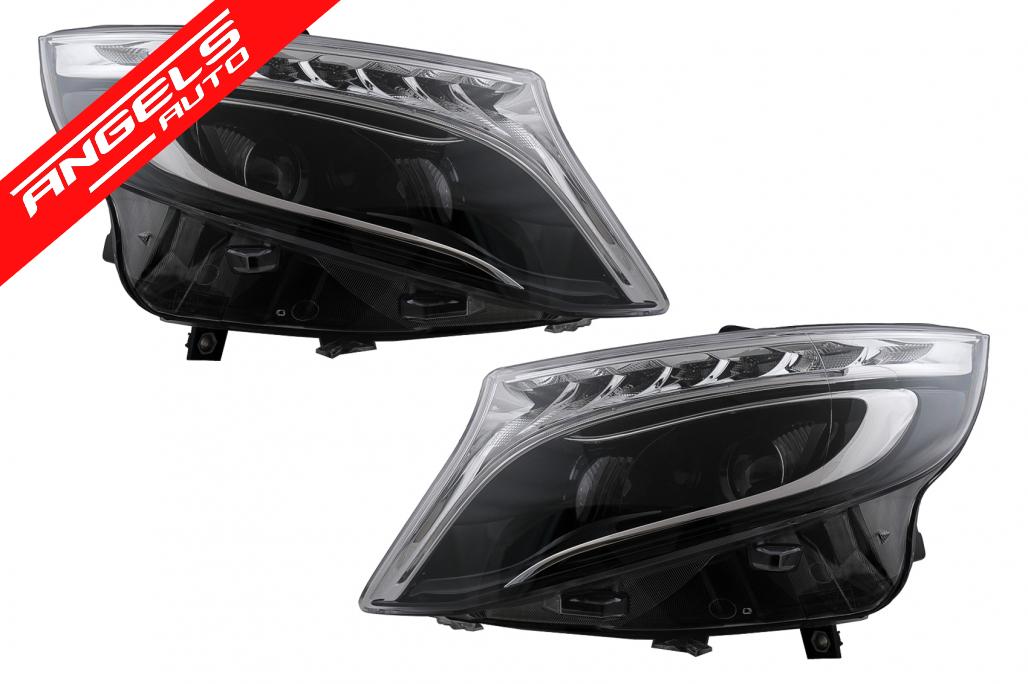 Faruri LED compatibile cu Mercedes V-Class W447 Vito (2014-2017) Negru