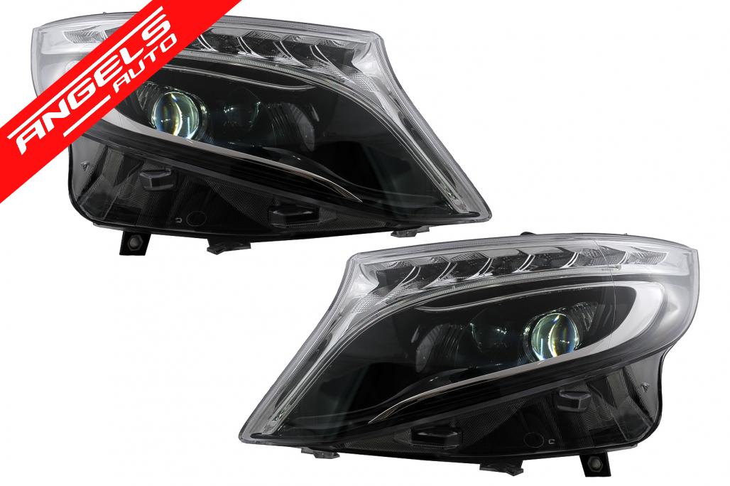 Faruri LED compatibile cu Mercedes V-Class W447 Vito (2014-2017) Negru - imagine 4