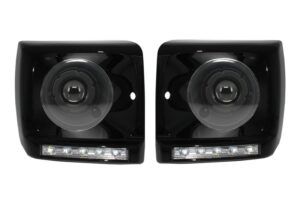 Carcasa Faruri cu Lumini Zi LED compatibila cu Mercedes W463 (89-12) G65 Look + Faruri Bi-Xenon