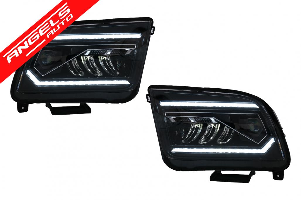 Faruri Full LED compatibile cu Ford Mustang V Pre-Facelift (2005-2009) Negru cu Semnal Dinamic